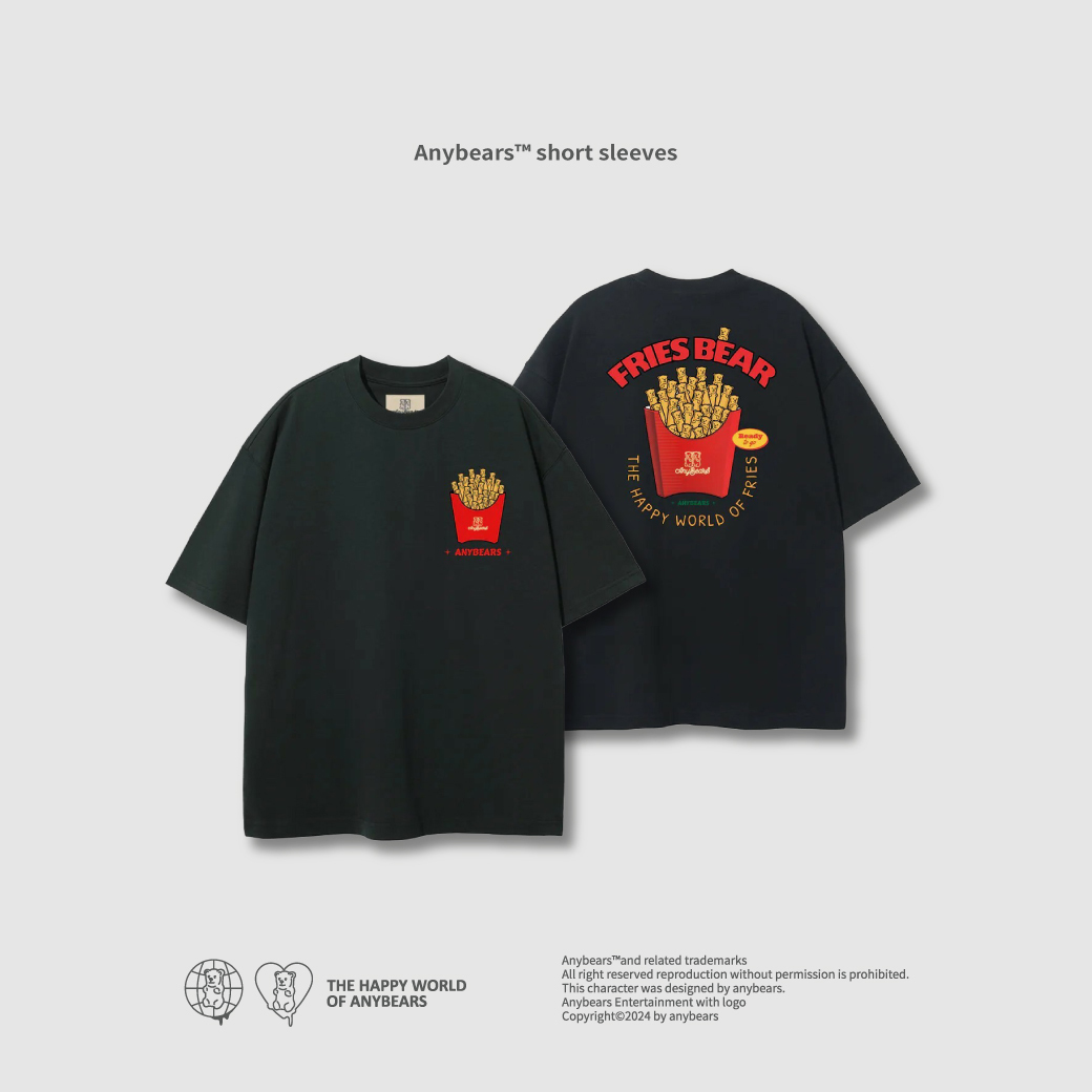 ANYBEARS®French fries BEAR 一包薯條熊短Tee