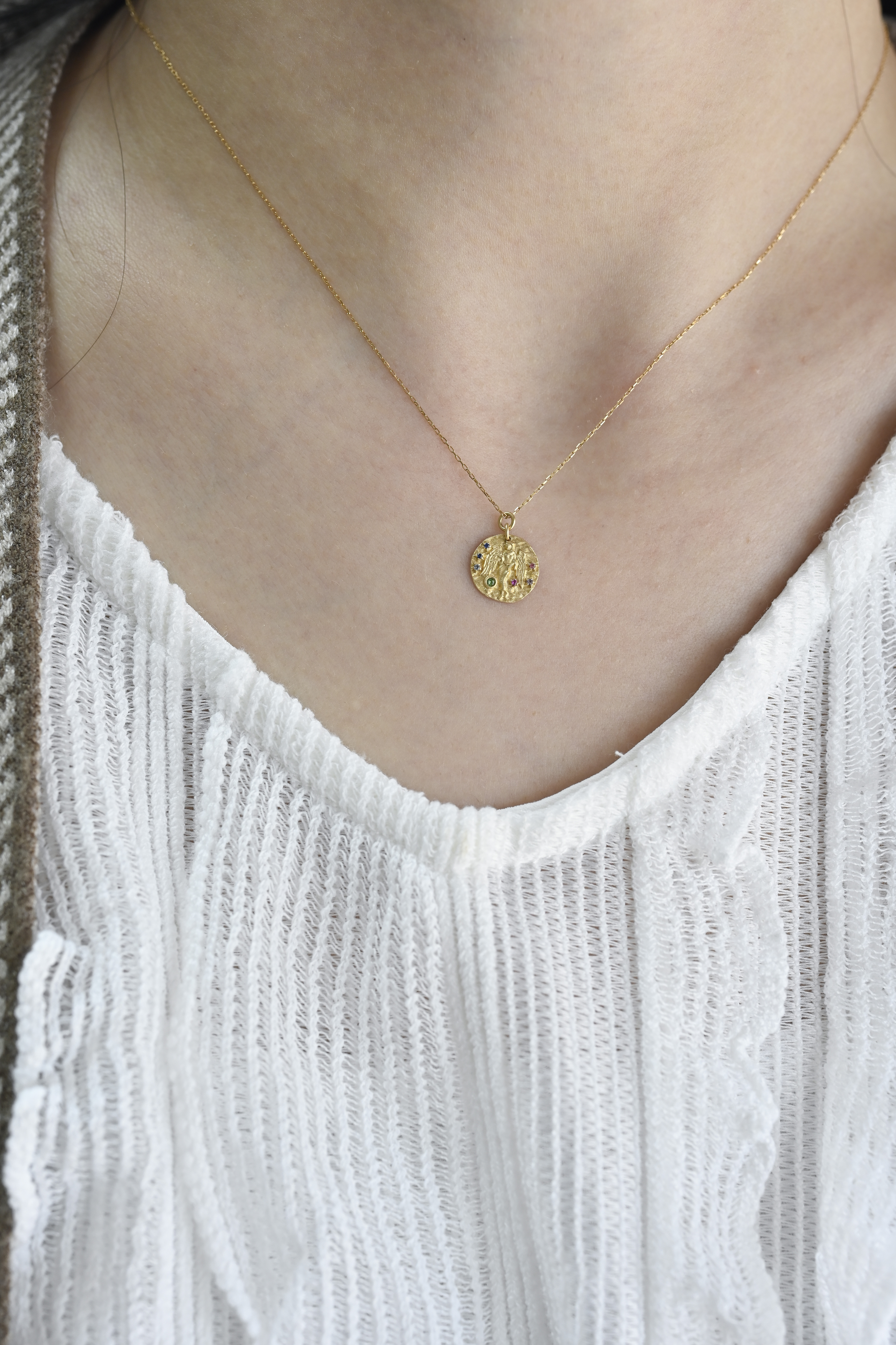 18K Baroque Constellation Gemstone Pendant