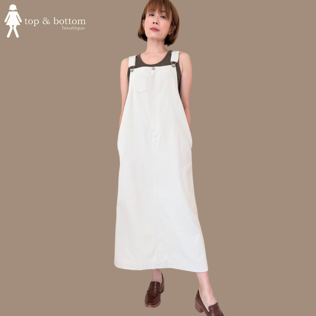 DENIM SUSPENDER PINNAFORE DRESS