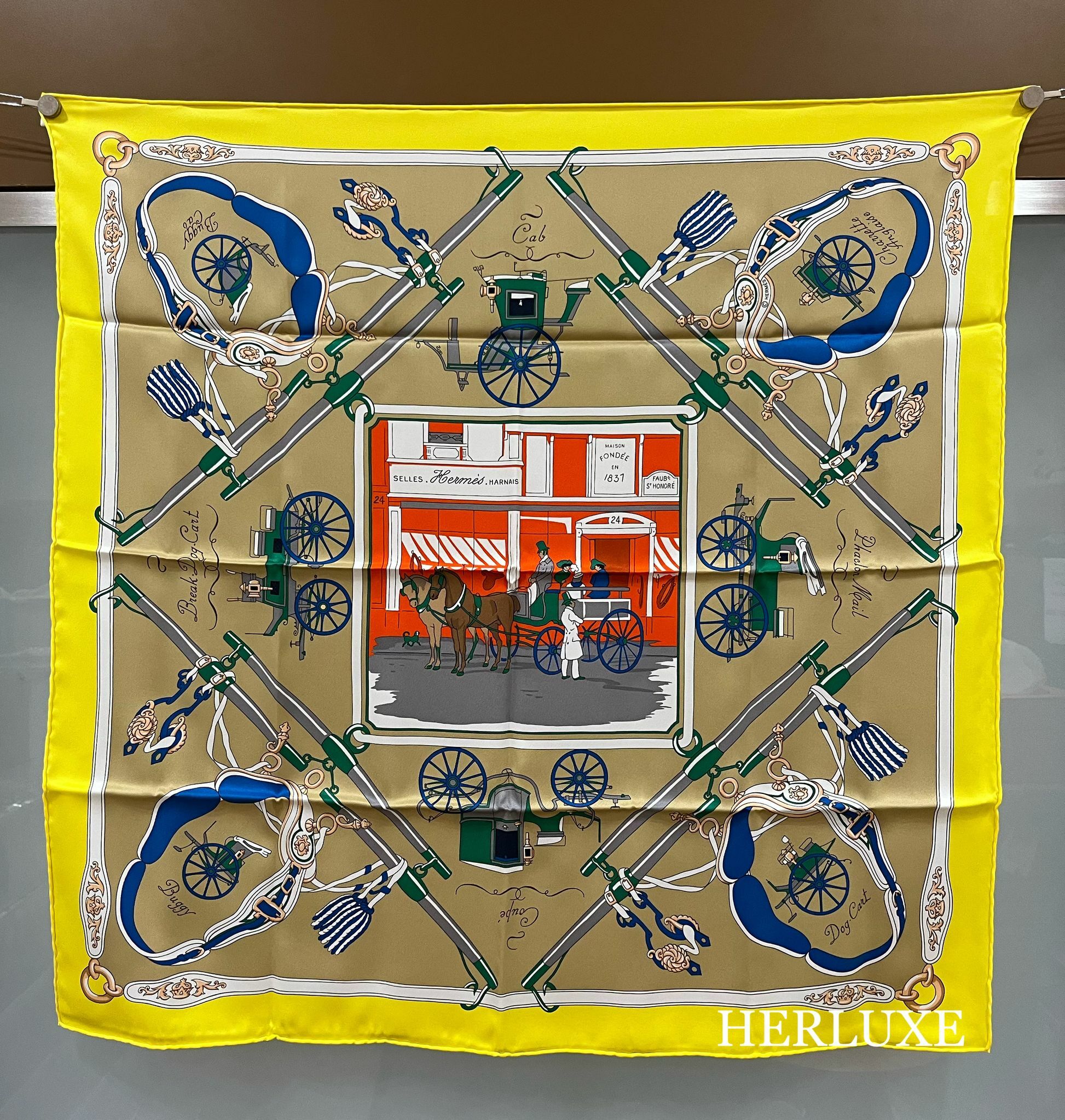 Palobbiers scarf 70 x 70cm Jaune Vif / Beige /Vermillon