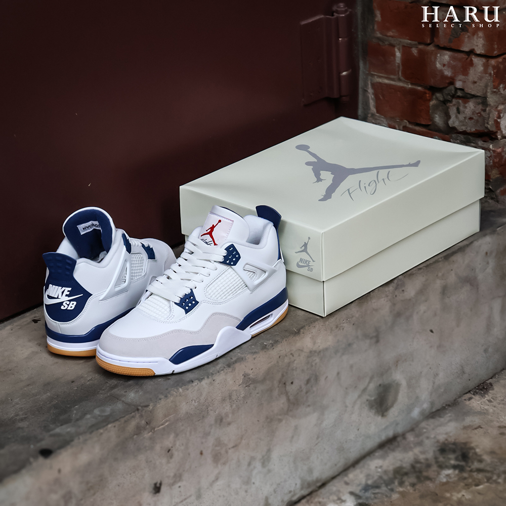 Nike SB x Air Jordan 4 Retro AJ4 Navy 海軍藍 深藍白 滑板鞋 DR5415-100
