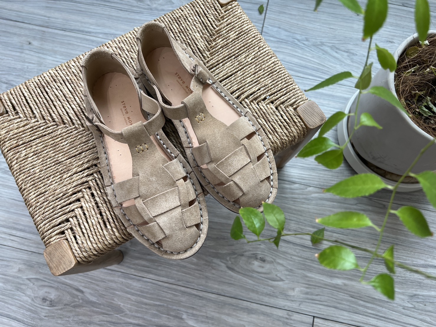 STEVE MONO 麂皮編織鞋 Artisanal Sandals 10/01 light camel