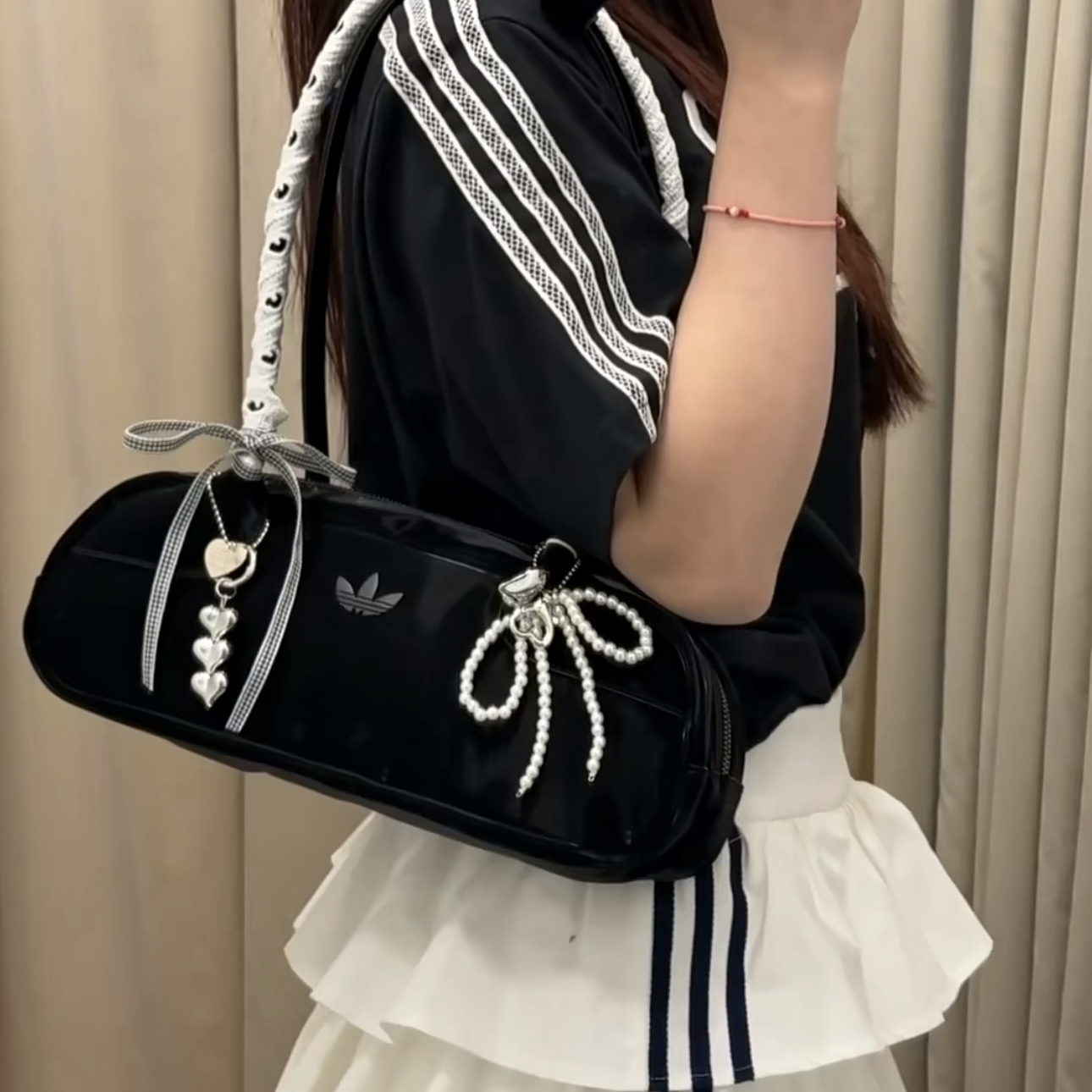 ADIDAS ORIGINALS 法棍包 黑//藍 單肩包 經典 多口袋 愛迪達