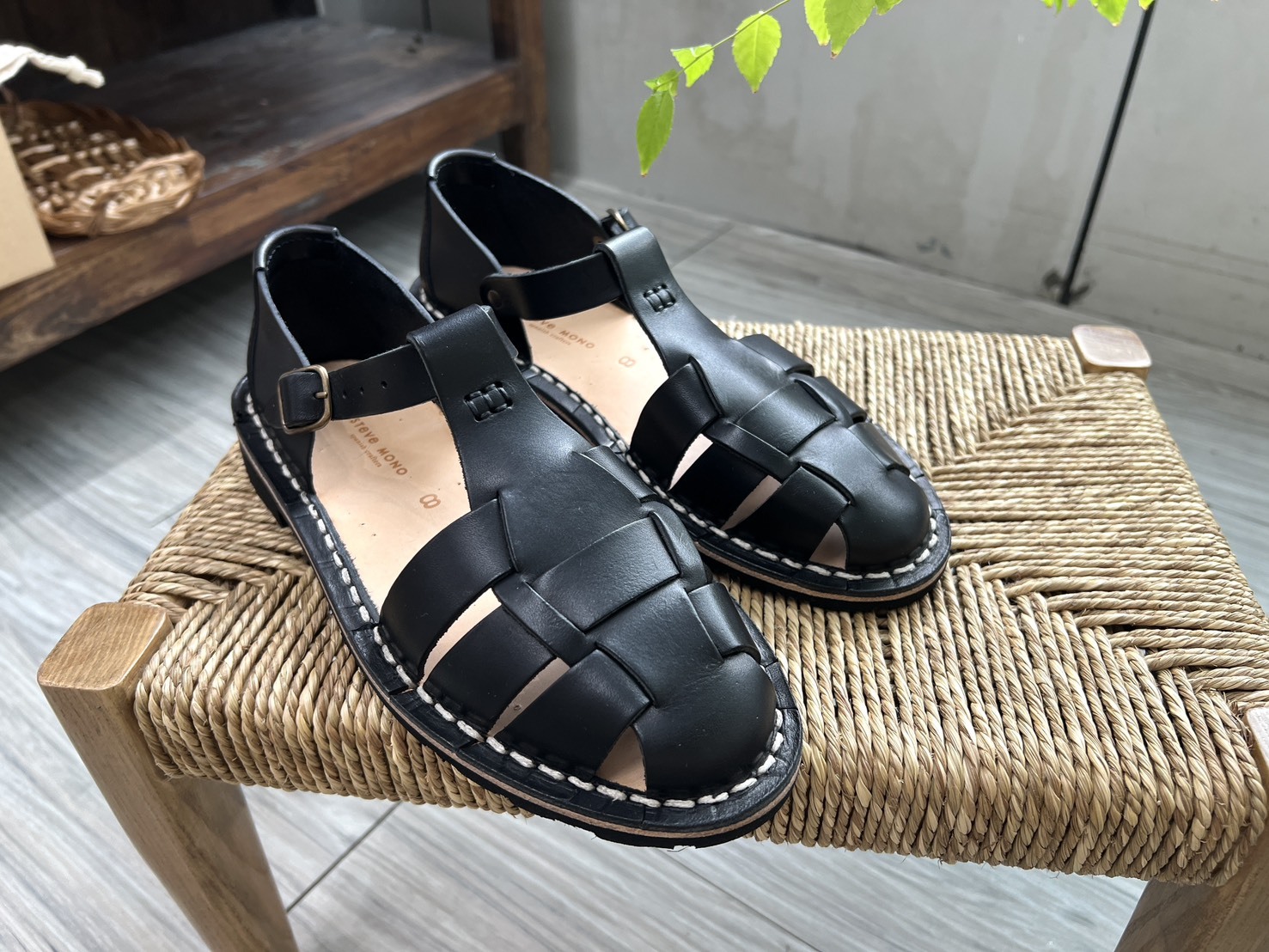 （預購）STEVE MONO 真皮編織鞋 Artisanal Sandals 10/01 black