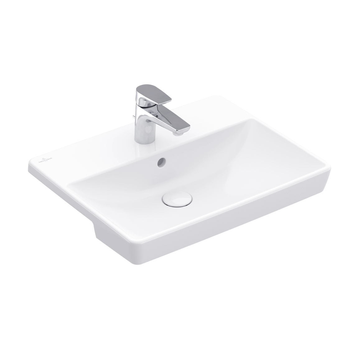 Villeroy & Boch｜Avento 方形半崁面盆55cm 白色 4A0655R1