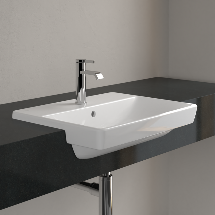 Villeroy & Boch｜Avento 方形半崁面盆55cm 白色 4A0655R1