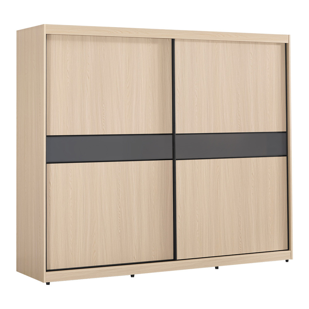 恩洛7.5尺推門/拉門衣櫃(五吊桿+一抽+三格)