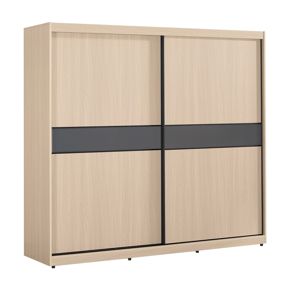 恩洛7尺推門/拉門衣櫃(四吊桿+一抽+三格)