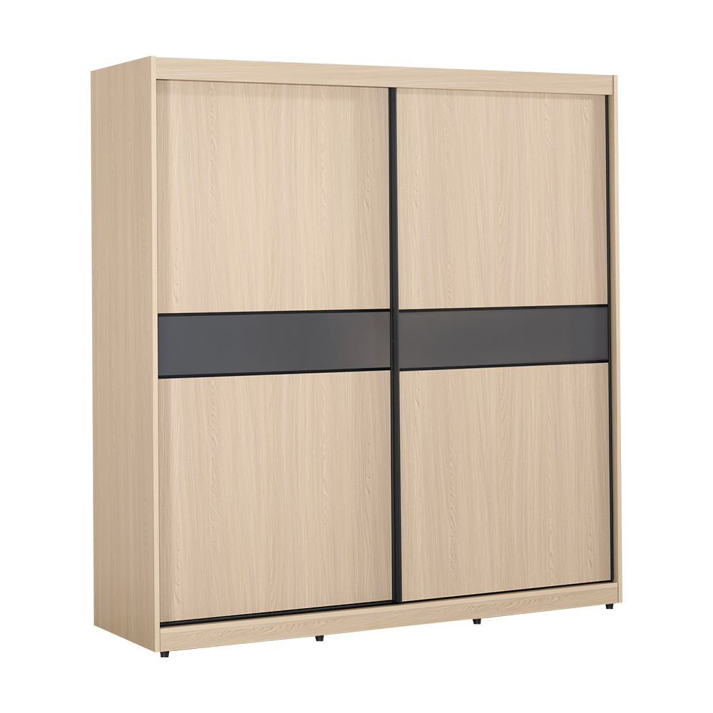 恩洛6尺推門/拉門衣櫃(四吊桿+一抽+三格)