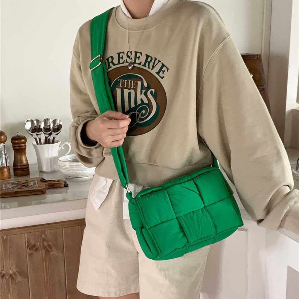 包包 側背包 女生包包 斜背包 子母包 尼龍斜背包 白色包包 尼龍小包 寬背帶 鋪棉包包 雲朵包 日系包包 禮物 612