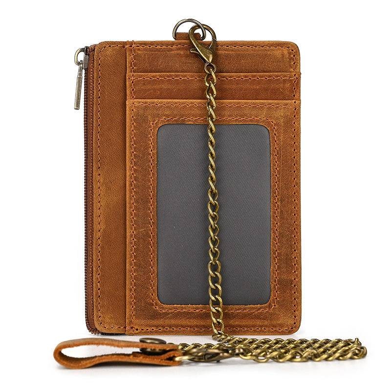 證件套 卡夾 真皮證件套 多功能卡包 證件卡套 真皮卡包 復古包包 多卡位卡套 鏈帶證件包 真皮零錢包 男生禮物 068