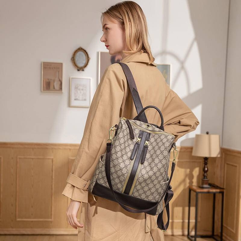 包包 後背包 女生包包 老花包包 小後背包 皮革包包 後背包韓國 多功能包 媽媽包 通勤包 大容量包包 生日禮物 602