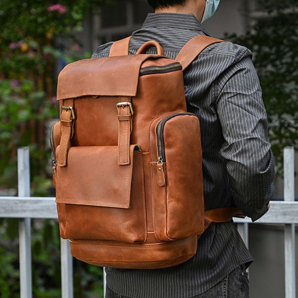 後背包 男生包包 皮革後背包 電腦後背包 復古包包 歐美包包 牛皮後背包 真皮後背包 牛皮包包 旅行背包 禮物 013