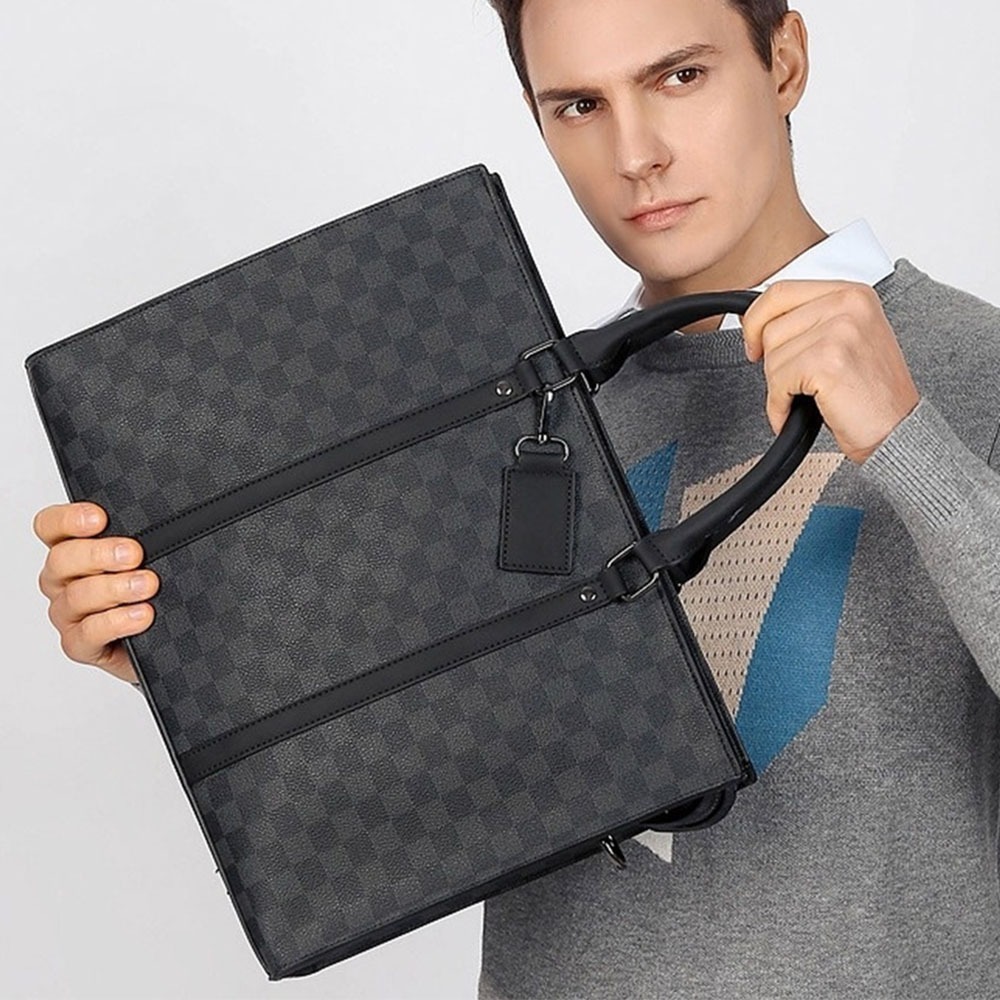 男生包包 側背包 筆電包 斜背包 男生手提包 公事包 公文包 棋盤格包包 商務電腦包 皮革電腦包 禮物 上班包包 280