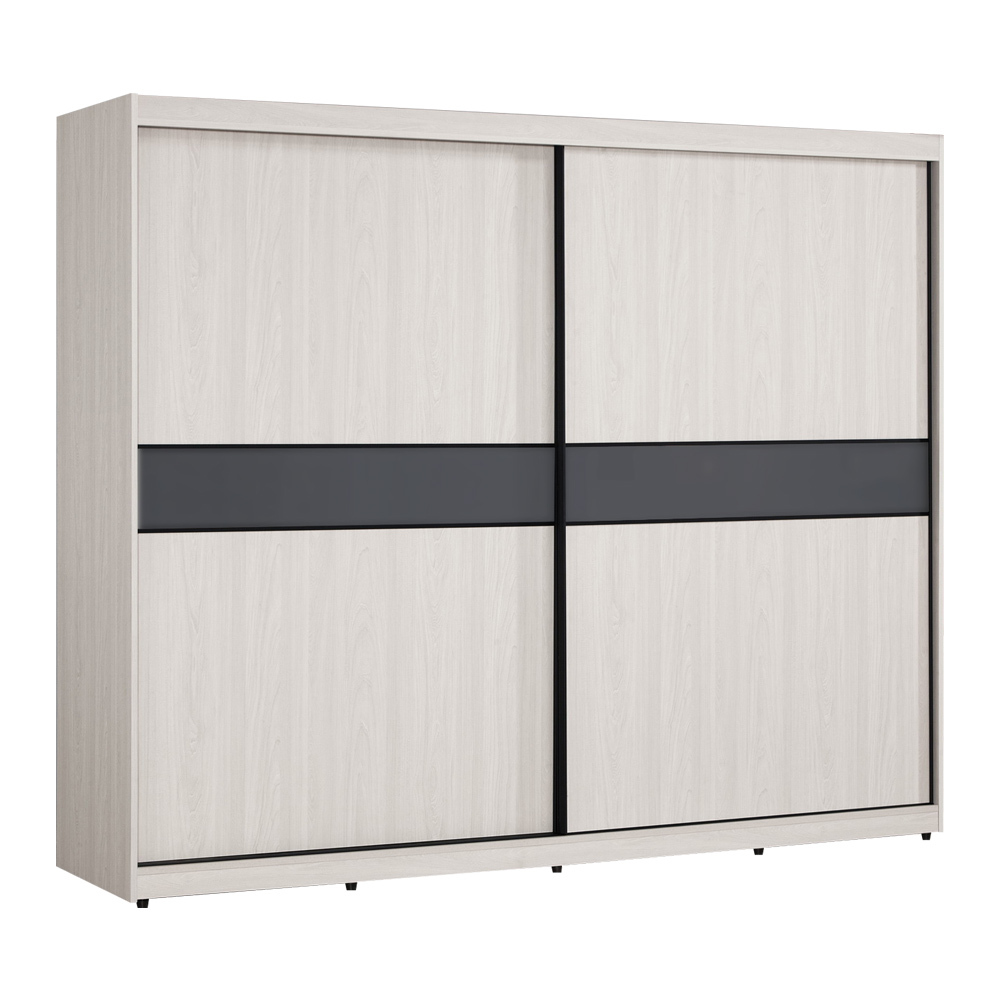 柏倫8尺推門/拉門衣櫃(六吊桿+一抽+三格)