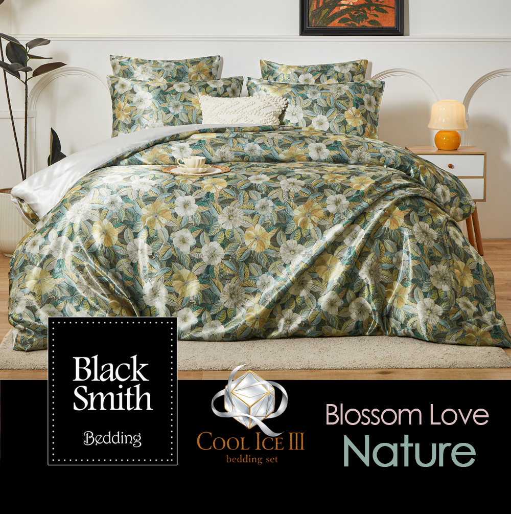 Black smith 第三代2901針花之戀冰絲雙面系列床品套裝_自然