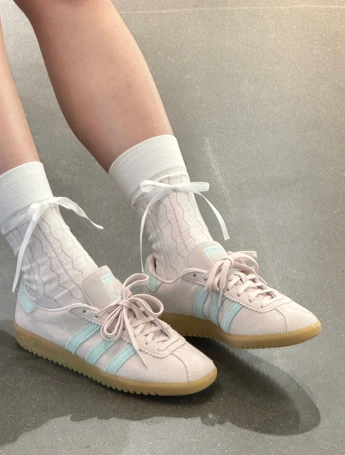 女鞋 ADIDAS BRMD W 淡粉藍 復古 麂皮 焦糖底 德訓鞋 休閒鞋【JS0256】