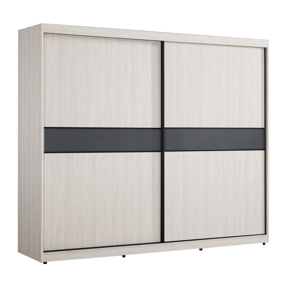 柏倫7.5尺推門/拉門衣櫃(五吊桿+一抽+三格)