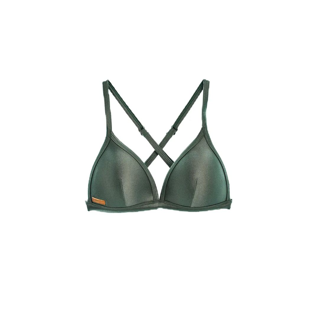 ▲Muiiswim UPii 美胸無綁帶上衣  絲光深綠