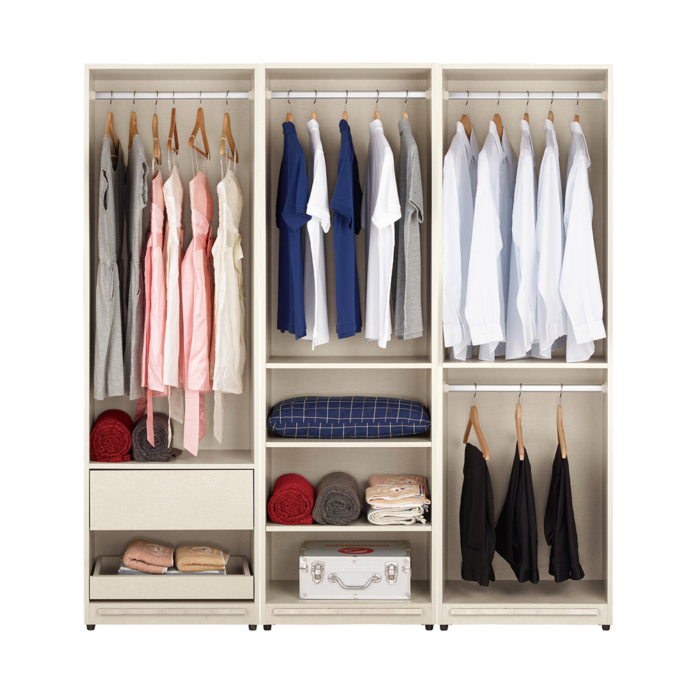 柏倫6尺推門/拉門衣櫃(四吊桿+一抽+三格)