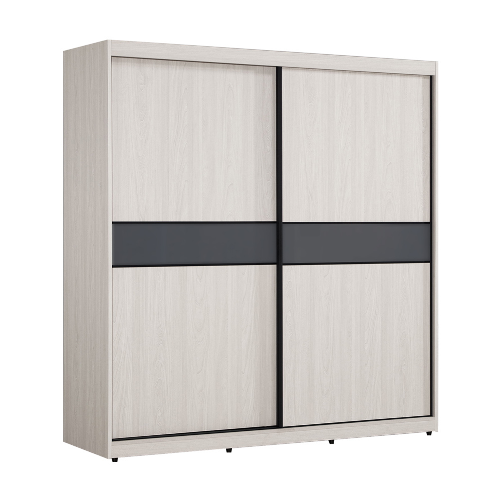 柏倫6尺推門/拉門衣櫃(四吊桿+一抽+三格)