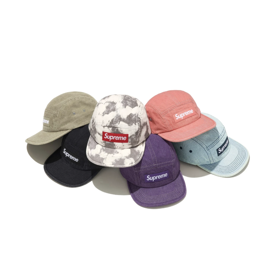 -(B05)-SUPREME BOX LOGO DENIM CAMP CAP 單寧 帽 黑色/潑墨/橄欖綠/水洗藍-SS25H59