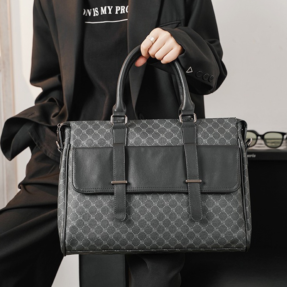 男包包 手提包 筆電包 電腦包 公事包 皮革包包 復古包包 老花包包 英倫風包包 韓國電腦包 黑色包包 生日禮物 257