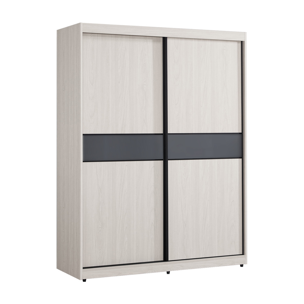 柏倫5尺推門/拉門衣櫃(三吊桿+一抽)