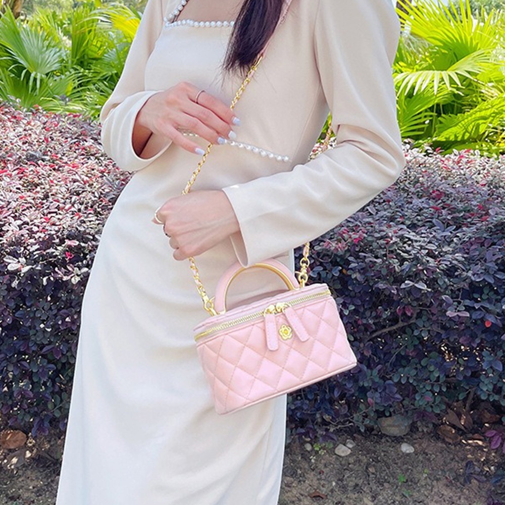 包包女 化妝包 手提包 小廢包 小香風包包 菱格包 鏈條包 口紅包 斜背包 盒子包 可愛包包 百搭包包 生日禮物 538