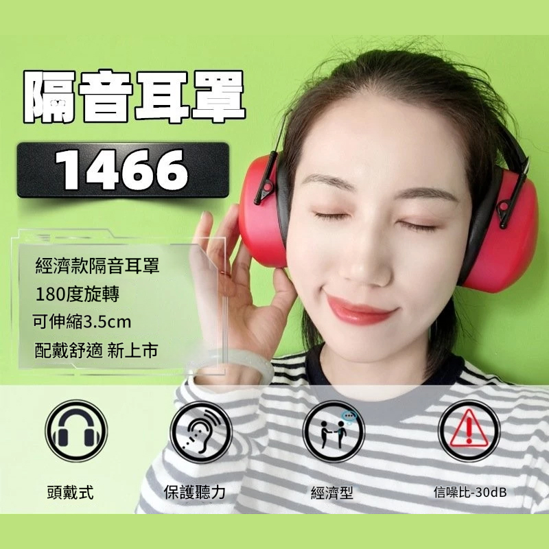 附發票｜3M 1466｜隔音款降噪耳罩 新款隔音降噪睡眠學習頭戴式經濟舒遮光隔音眼罩 睡眠耳罩 噪音耳罩