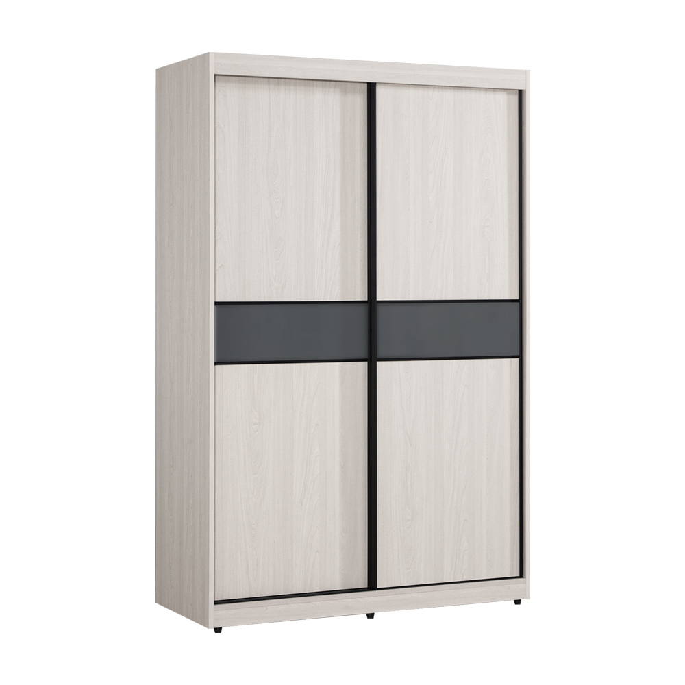 柏倫4尺推門/拉門衣櫃(三吊桿+一抽)