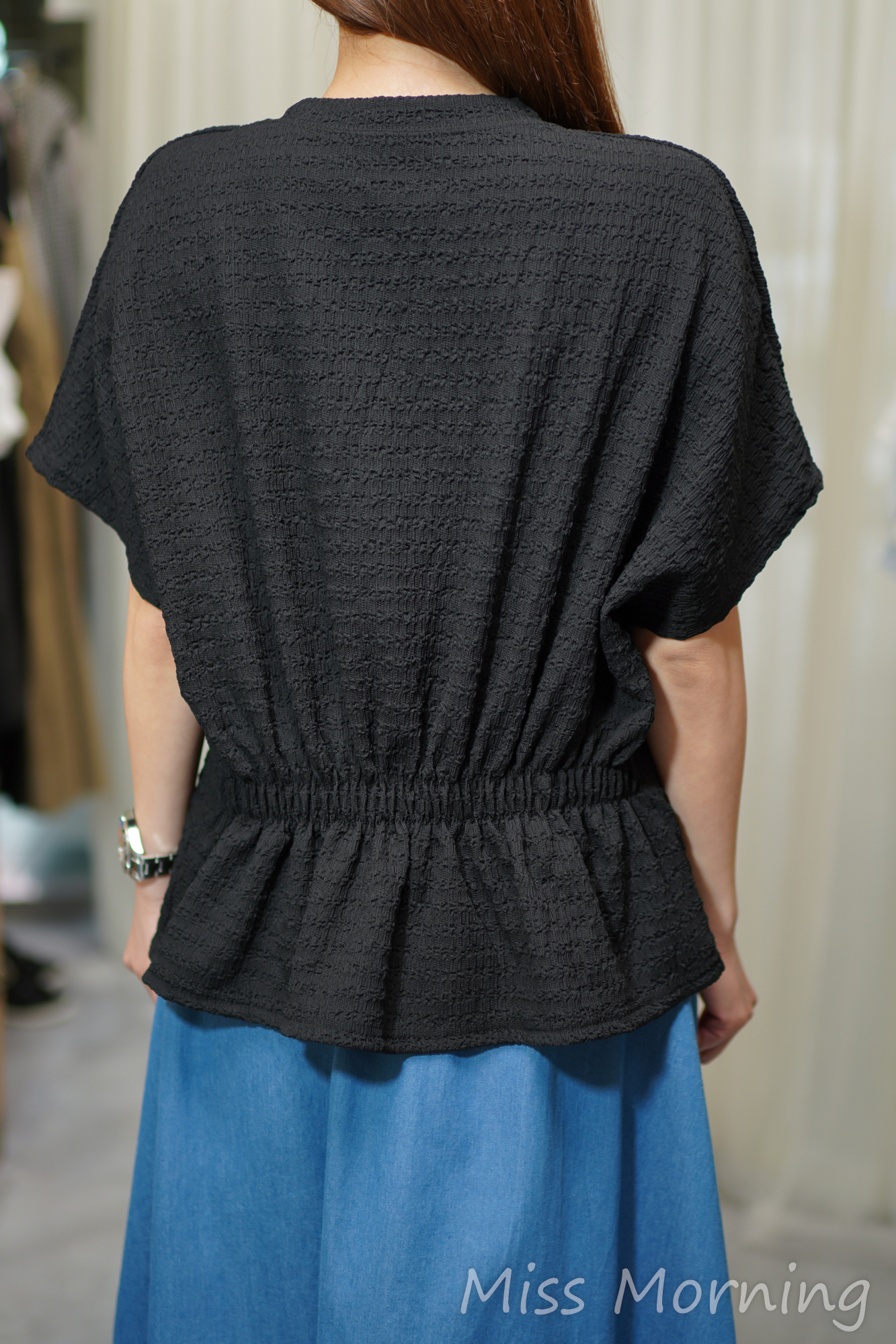 後修腰壓皺上衣(14553)