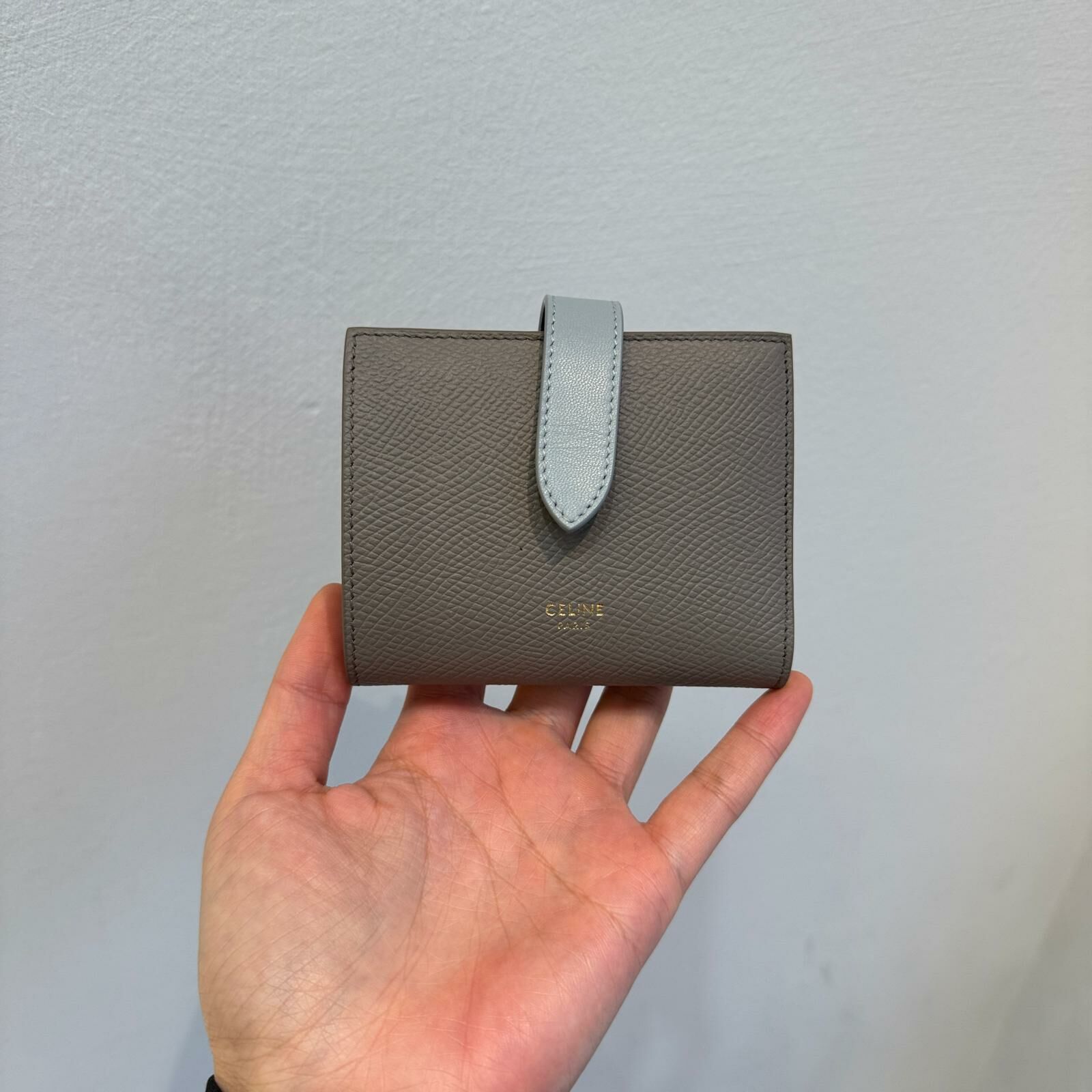 Celine small strap wallet pebble
