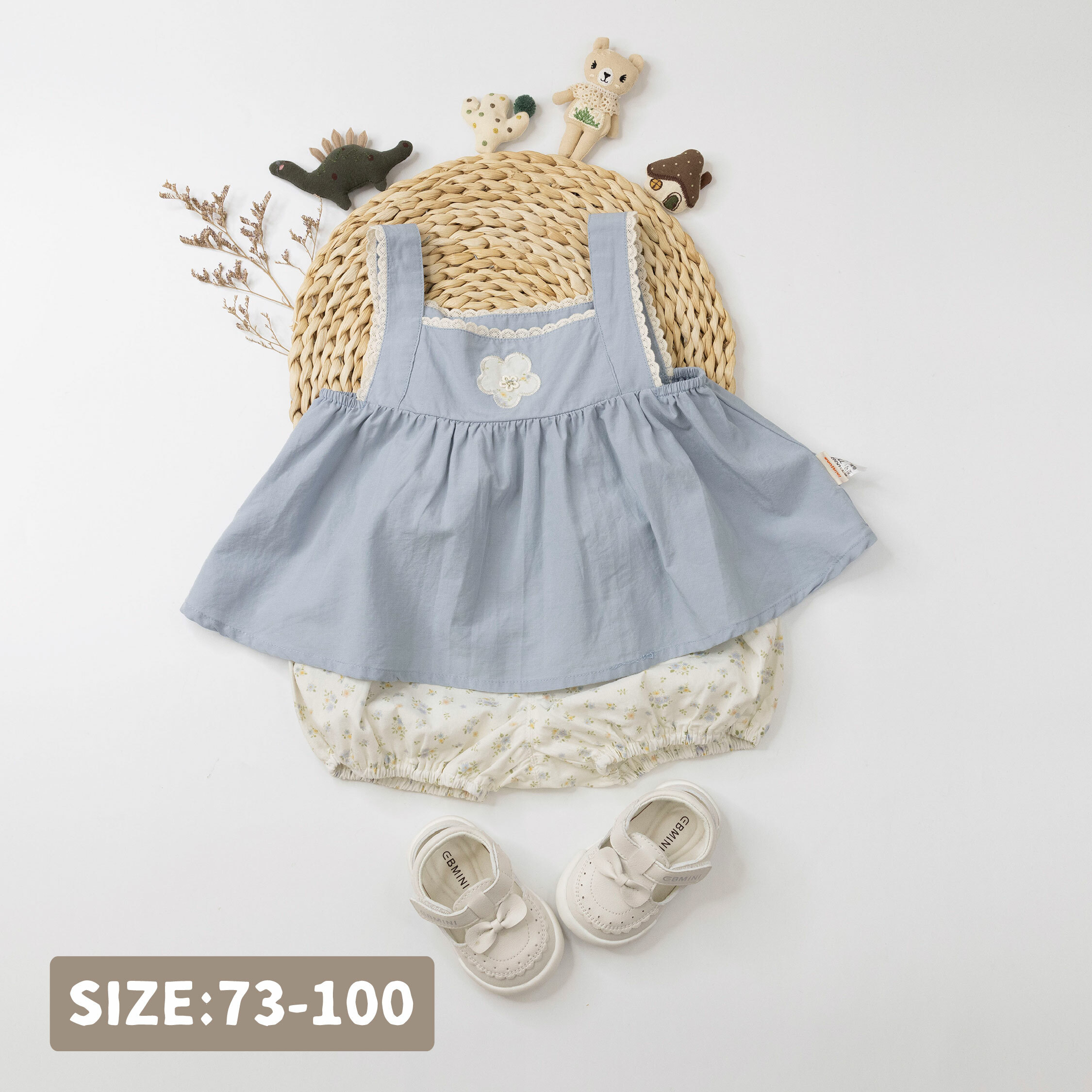 氣質碎花蕾絲花邊套裝 (H50445)