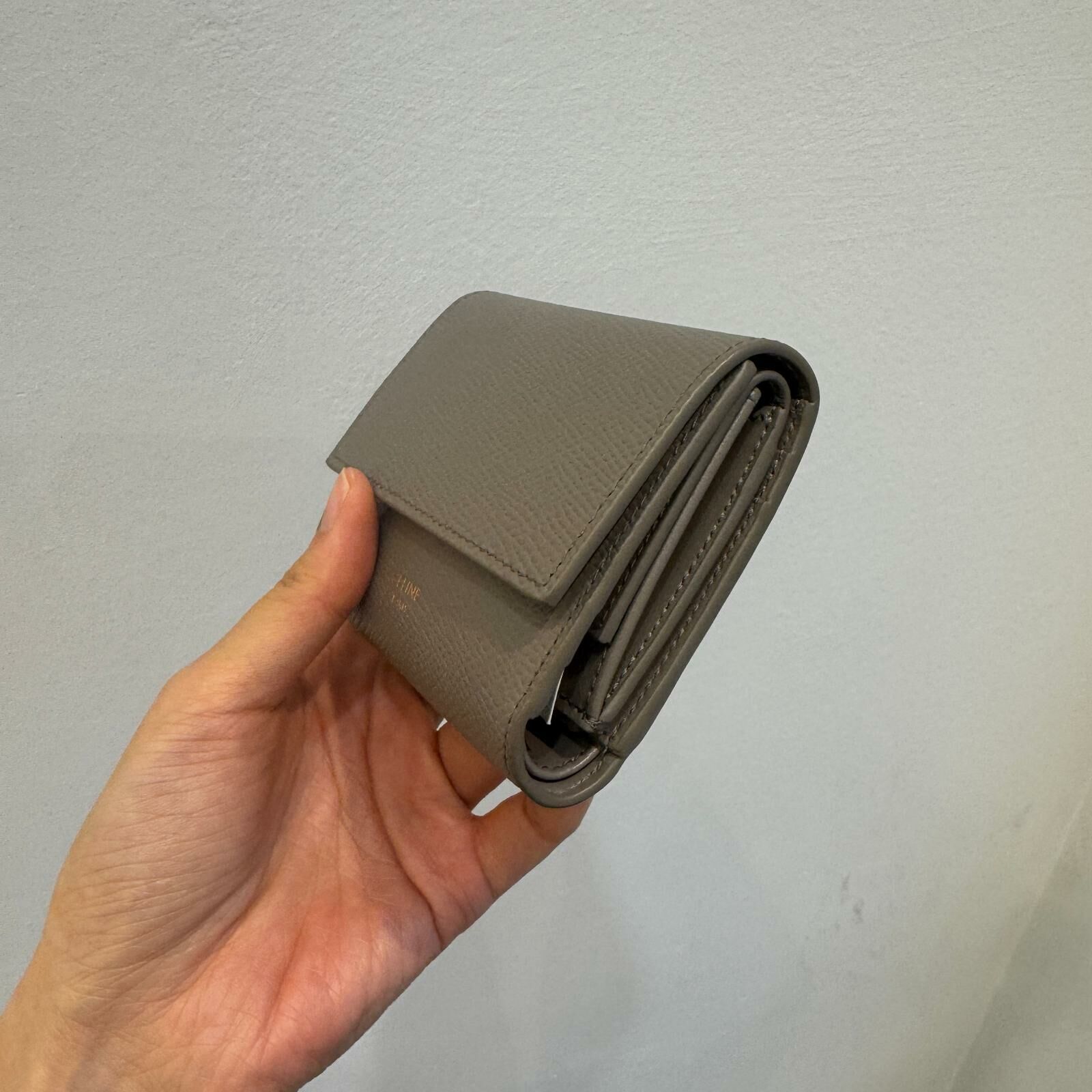 Celine small trifold wallet pebble color