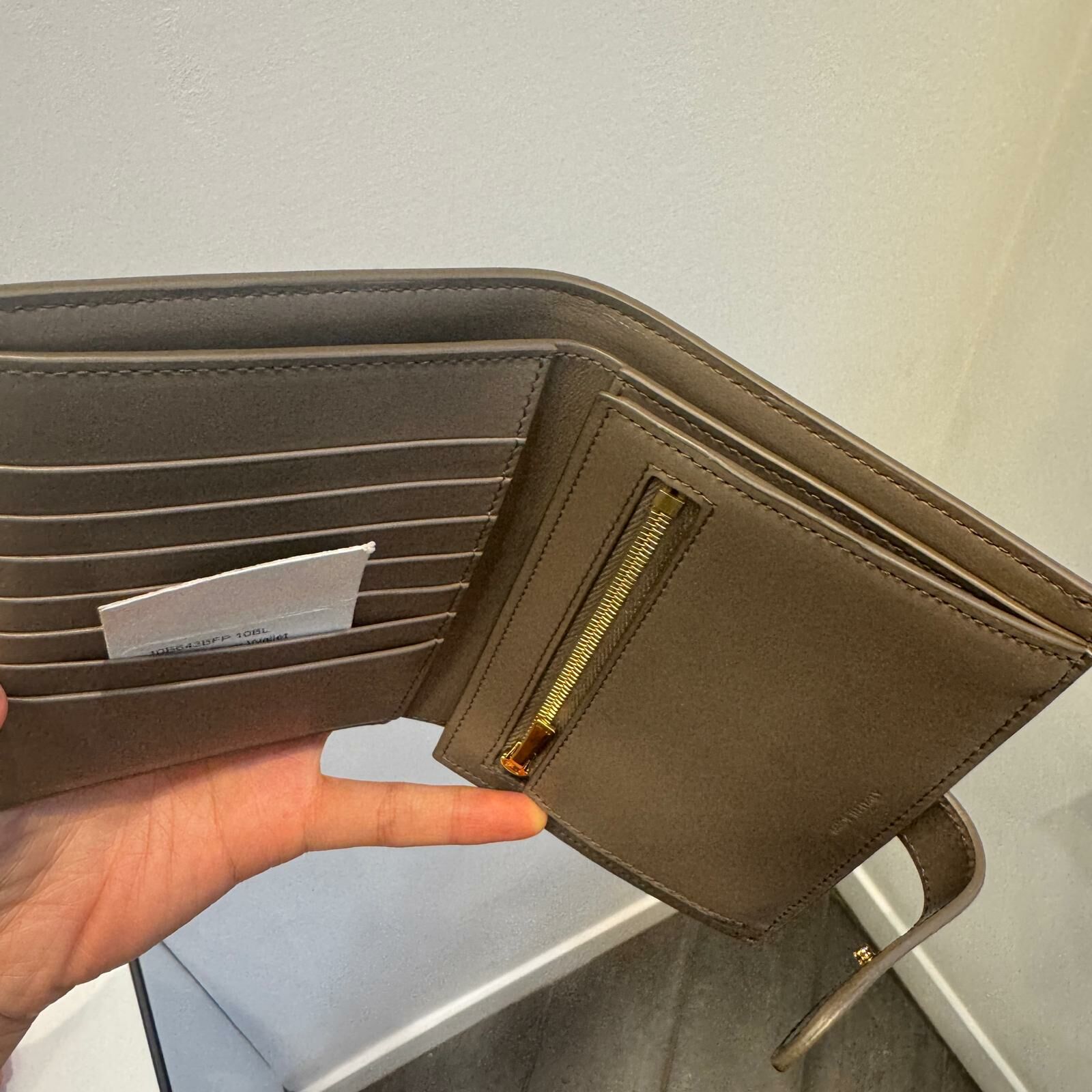 Celine medium strap wallet pebble