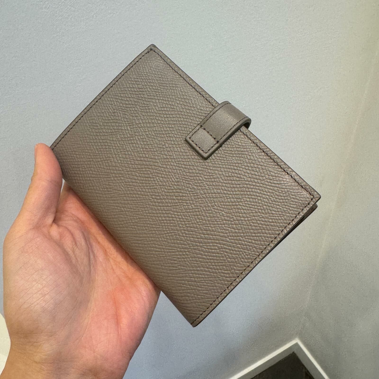 Celine medium strap wallet pebble