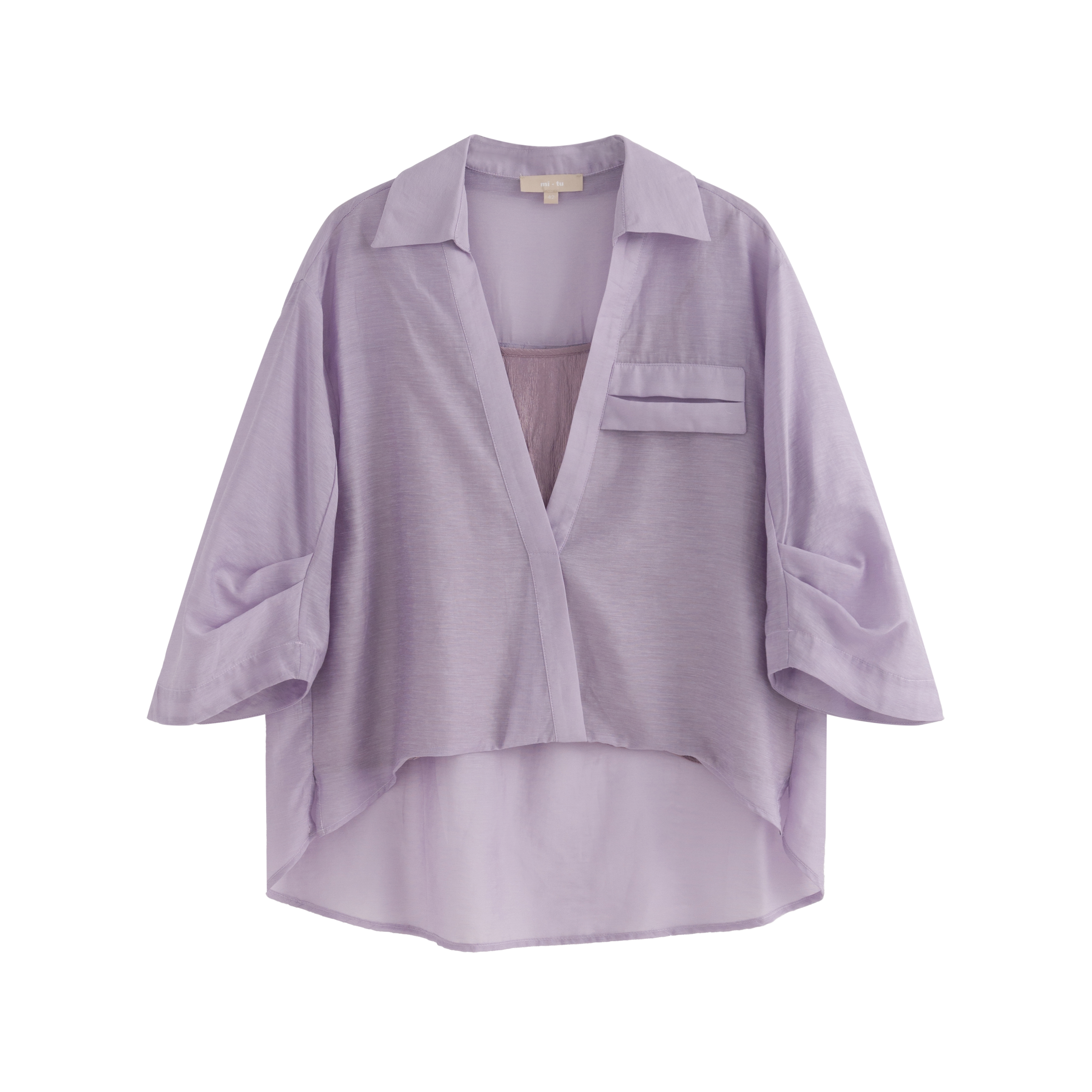 mi-tu V領襯衫上衣