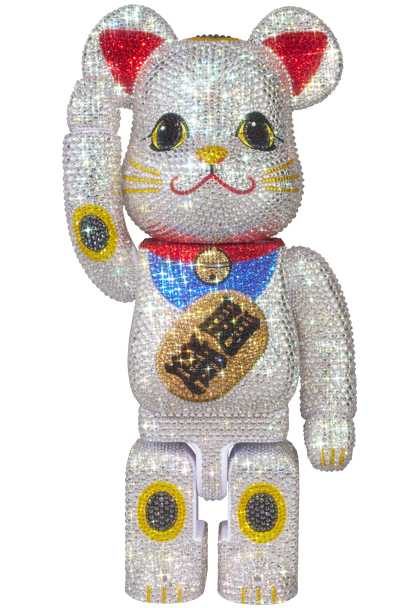 400% BE@RBRICK  CRYSTAL DECORATE 招き猫 開運  Lucky cat