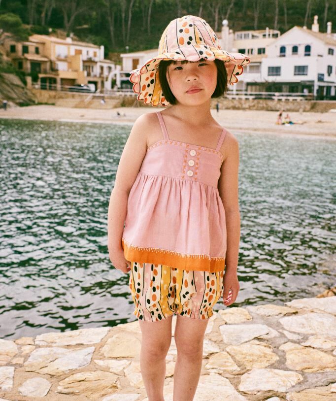 Misha & Puff 荷葉邊點點燈籠褲 Bloomer-Frangipani Polka Stripe