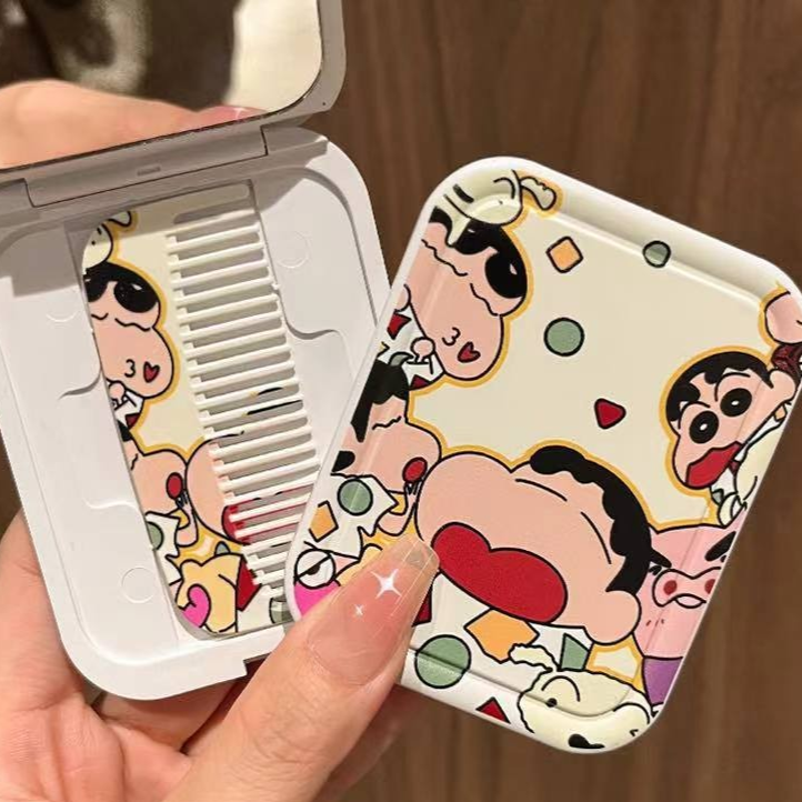 Cute Shin Flip Cover 2-in-1 Comb & Makeup Mirror