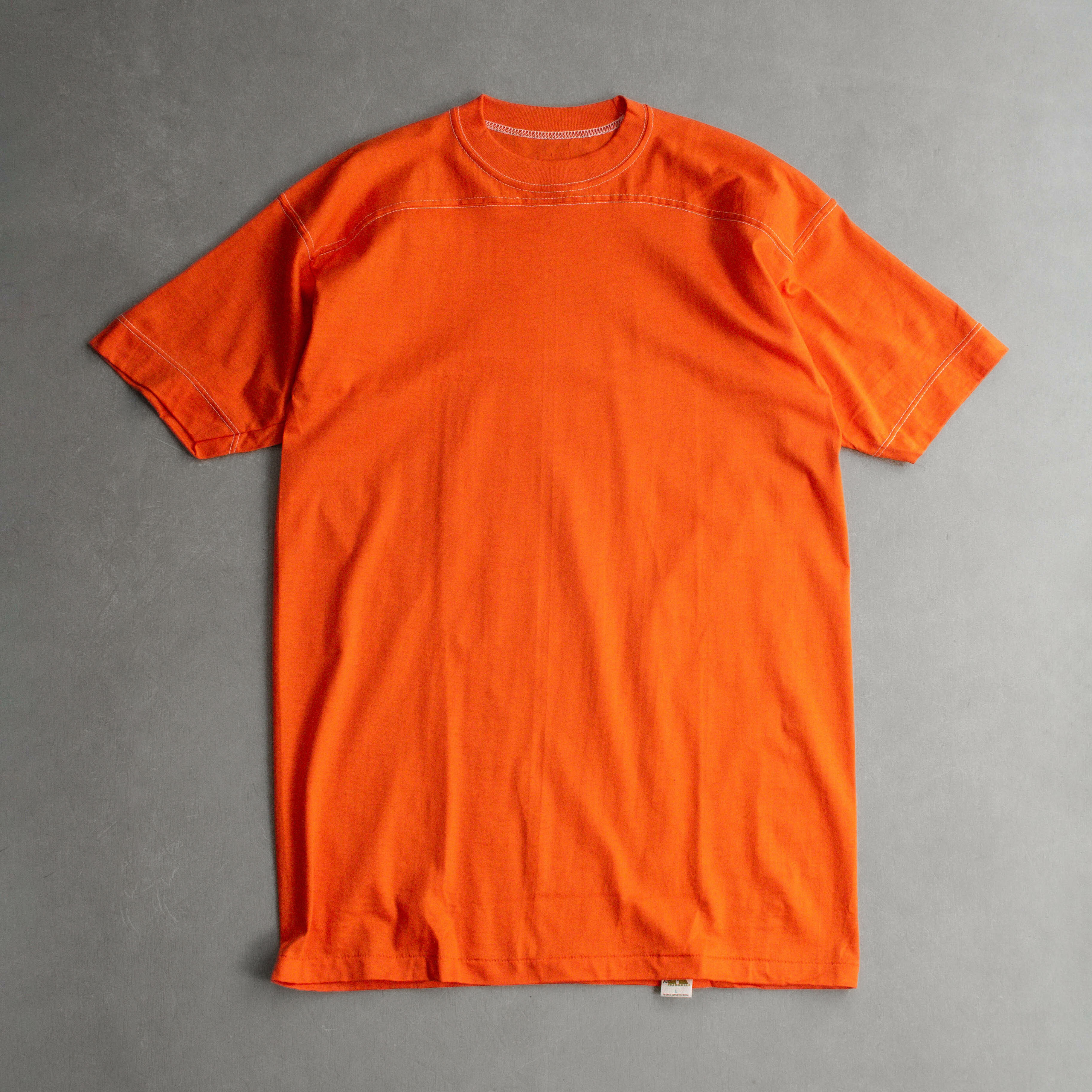70S RUSSELL ATHLETIC FOOTBALL TEE 美國製 橘色 素面 美式足球 短袖T恤