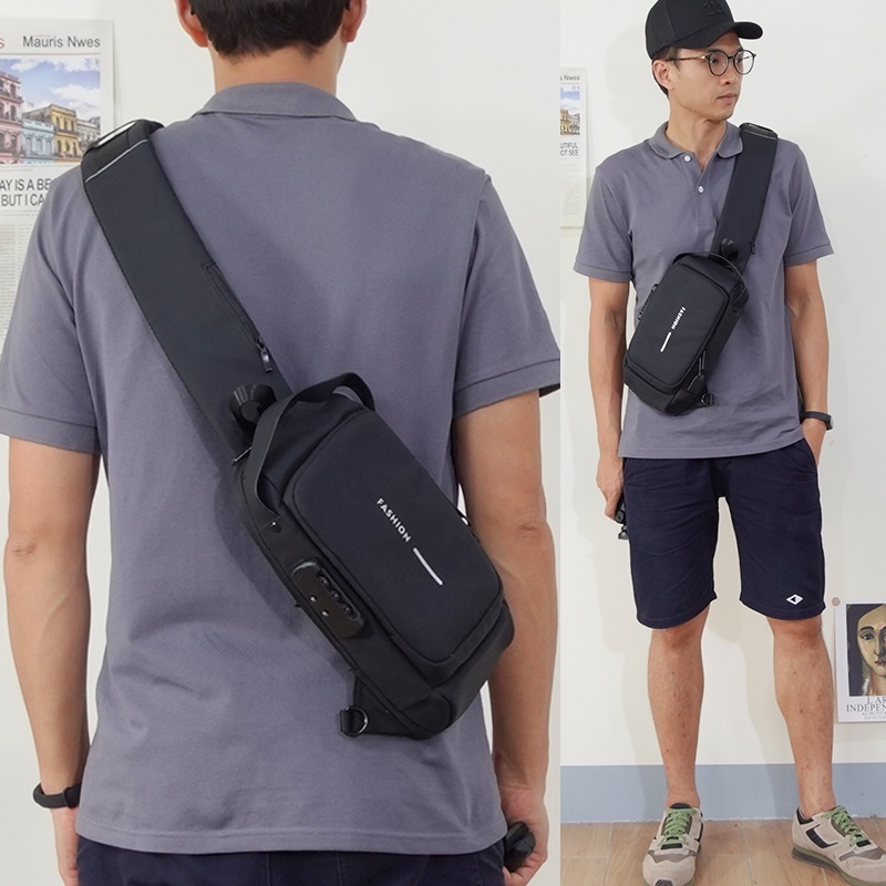 胸包 機車包 胸包男 騎士包 後背包 斜背包 男包 側背包 防盜後背包 防水胸包 運動胸包 大胸包 男用胸包 052