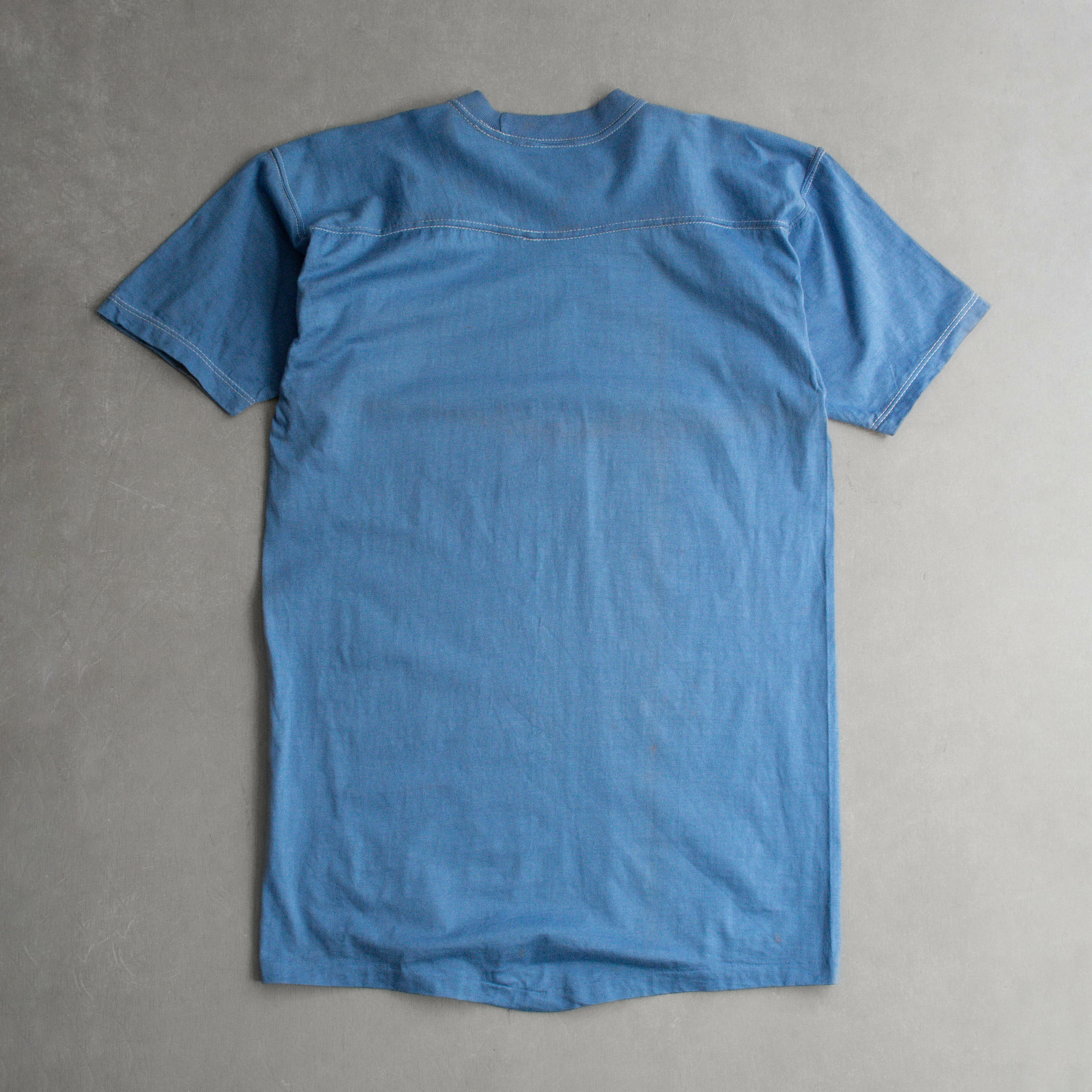 70S RUSSELL ATHLETIC FOOTBALL TEE 美國製 淺藍 素面 美式足球 短袖T恤