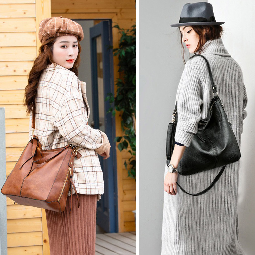 女包 女生包包 通勤包包 皮質大包 大包包 包包女斜背包 腋下包 側背包女皮革斜背包 皮革包包 流浪包 黑色包包 139