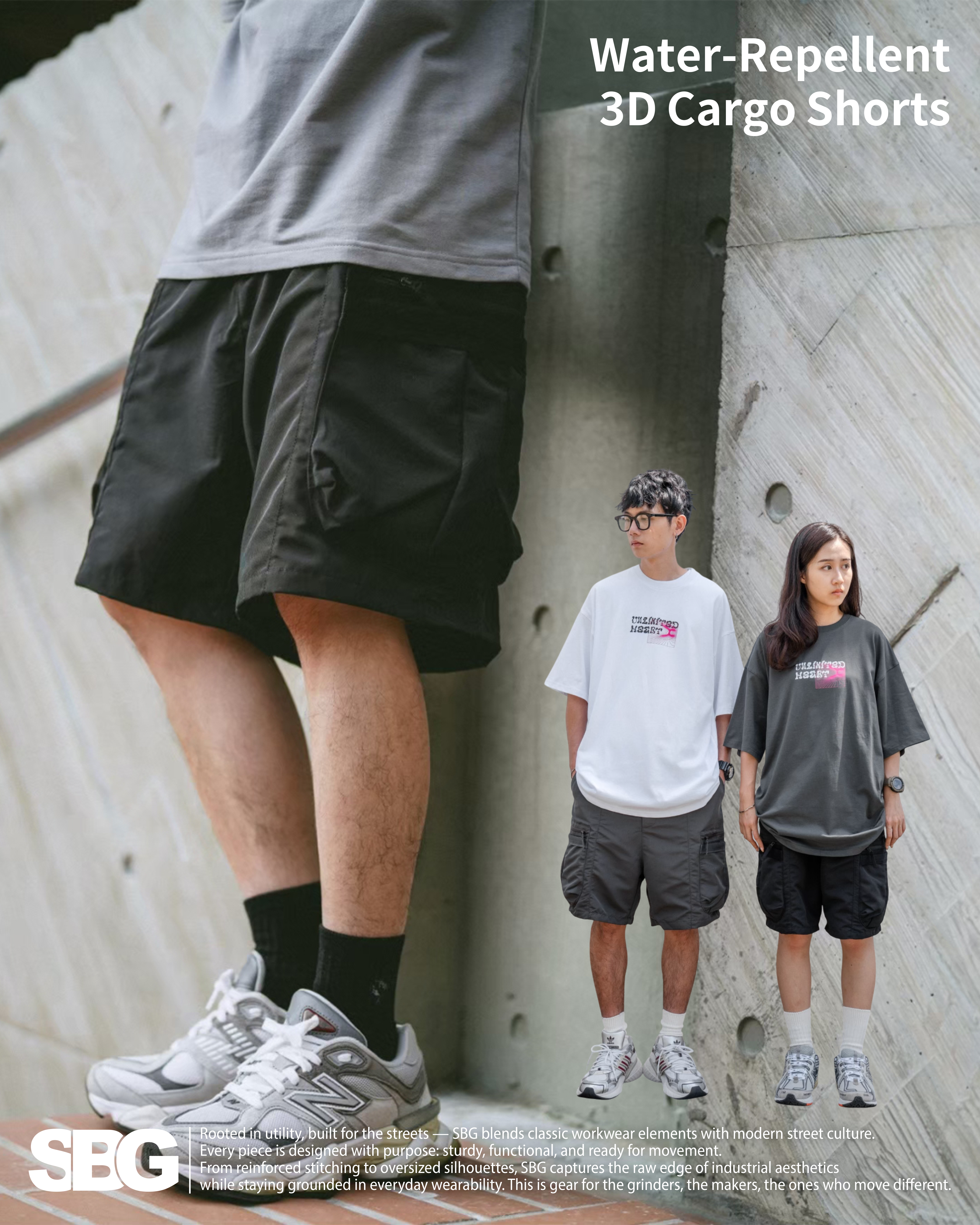 #預購 SBG 防潑水 八口袋立體 工裝短褲 兩色 058