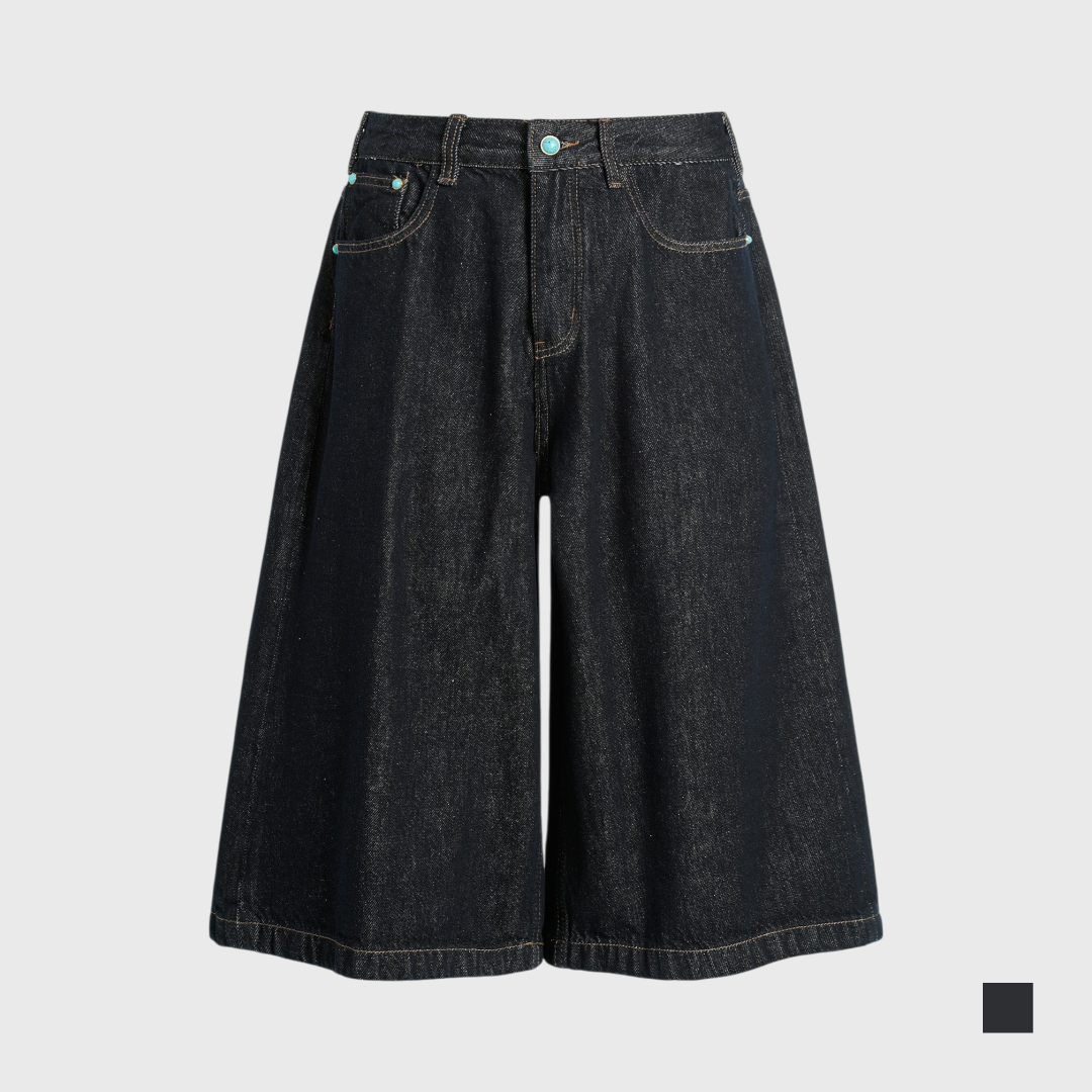 綠松石釦牛仔短褲