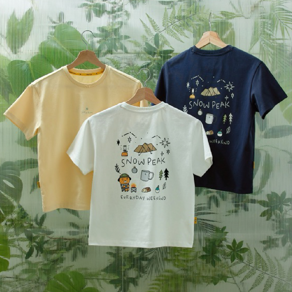 snow peak X Kakao Friends 聯名 童裝 萊恩露營 短袖上衣 短T (三色)