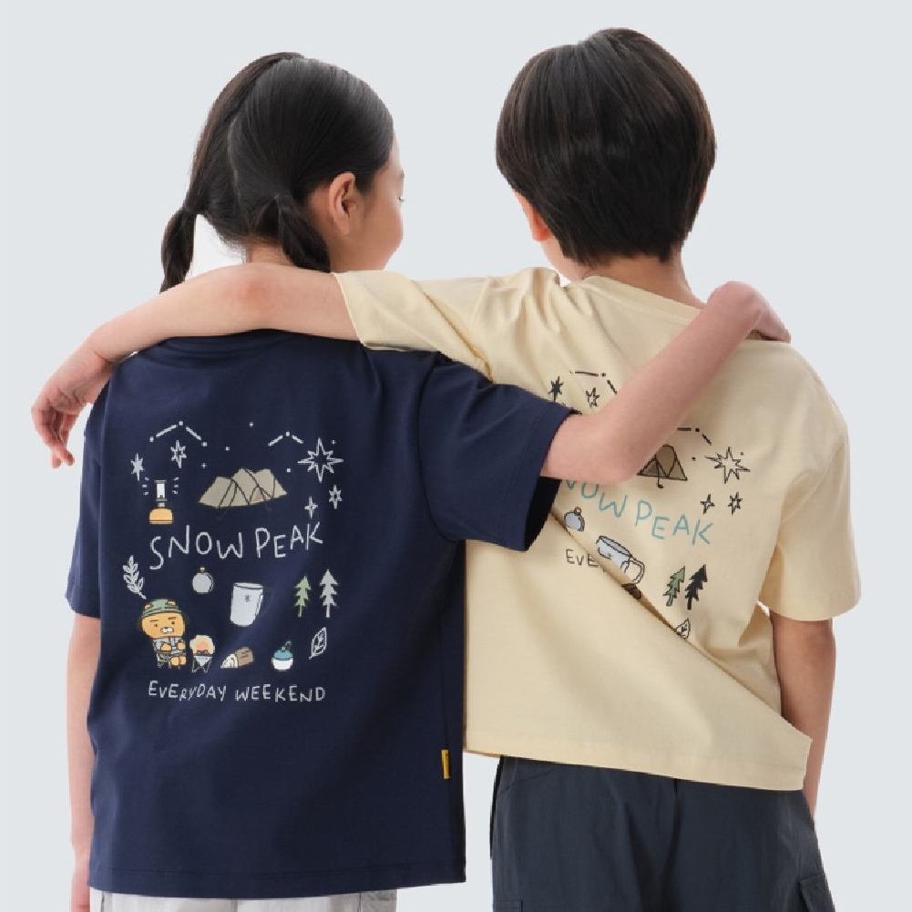 snow peak X Kakao Friends 聯名 童裝 萊恩露營 短袖上衣 短T (三色)