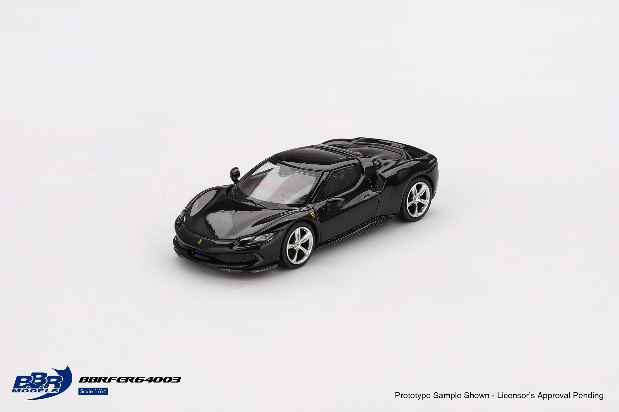【預訂】BBR Models Ferrari 296 GTB Nero Daytona